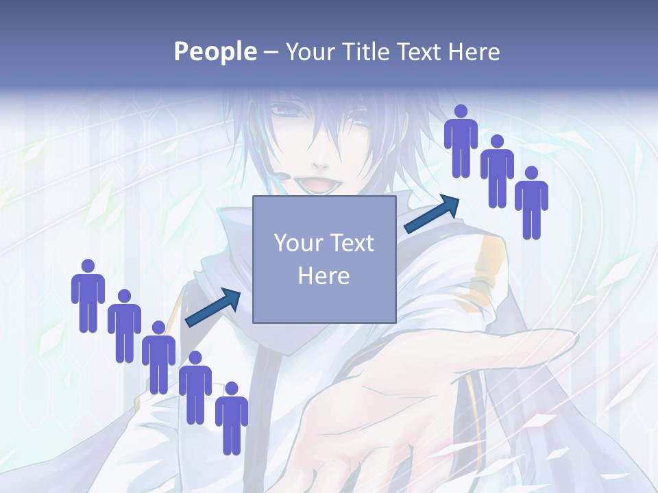 A Anime Character With Purple Hair And Blue Eyes PowerPoint Template