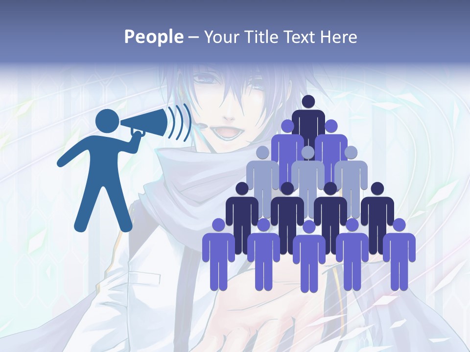A Anime Character With Purple Hair And Blue Eyes PowerPoint Template
