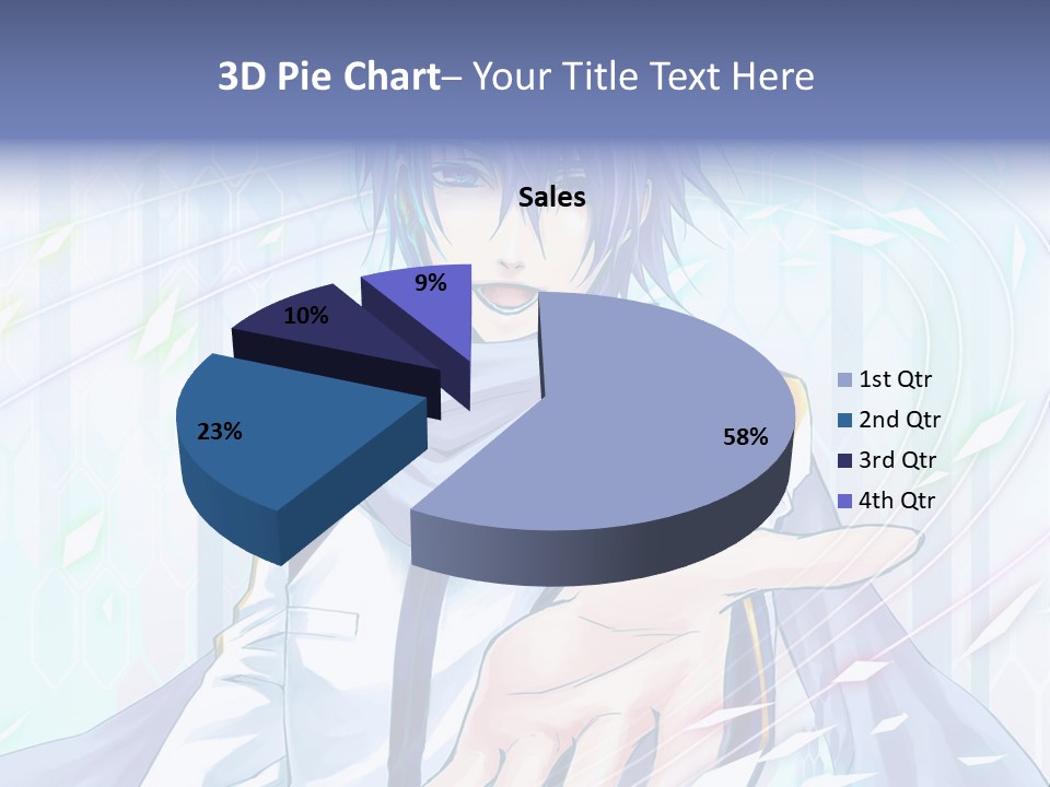 A Anime Character With Purple Hair And Blue Eyes PowerPoint Template