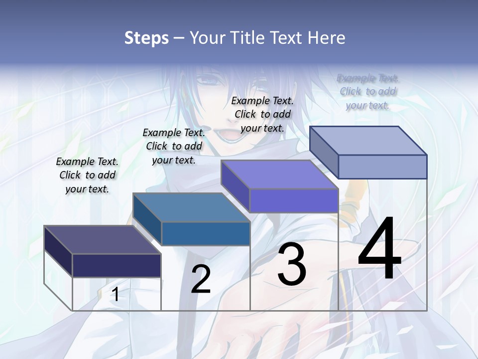 A Anime Character With Purple Hair And Blue Eyes PowerPoint Template