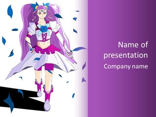 A Woman In A Purple Dress Is Walking Down The Runway PowerPoint Template