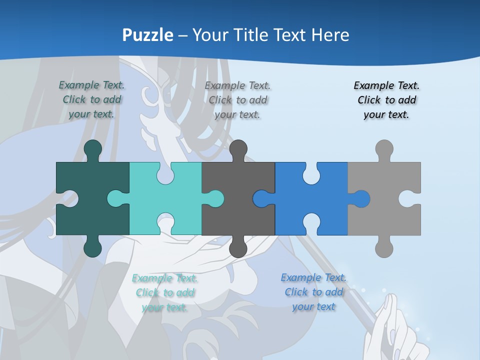 A Woman With An Umbrella Powerpoint Template PowerPoint Template