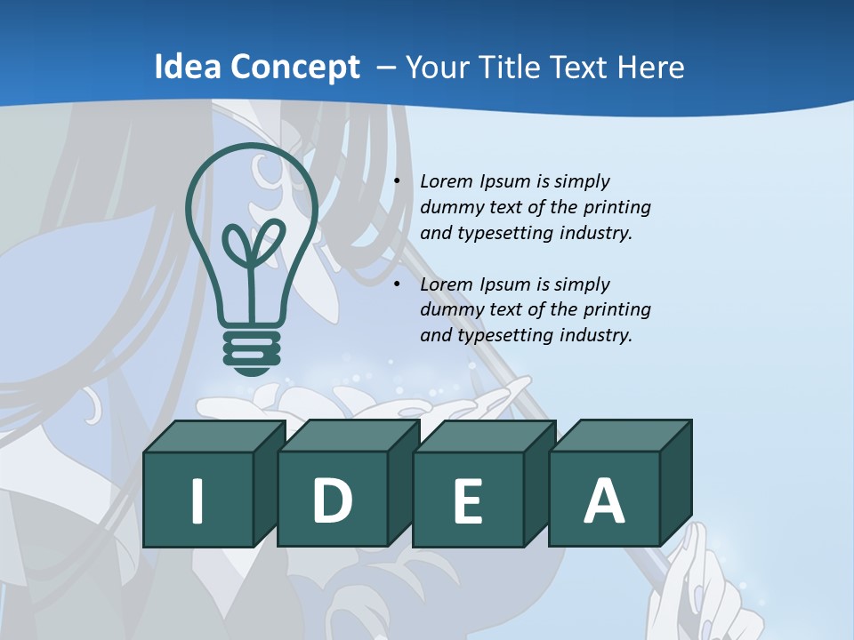 A Woman With An Umbrella Powerpoint Template PowerPoint Template