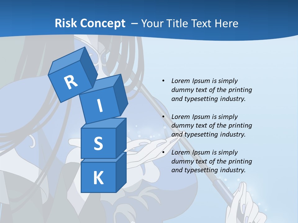 A Woman With An Umbrella Powerpoint Template PowerPoint Template