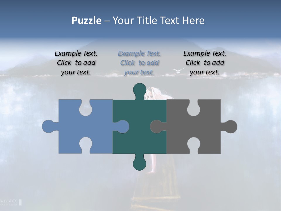 A Woman In A White Dress Standing On A Dock PowerPoint Template