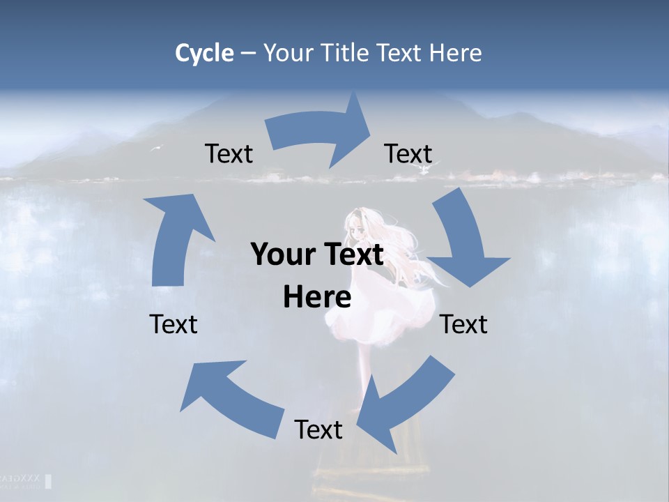 A Woman In A White Dress Standing On A Dock PowerPoint Template