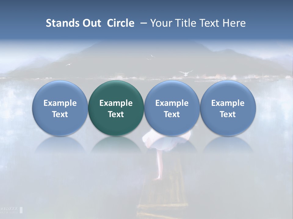 A Woman In A White Dress Standing On A Dock PowerPoint Template