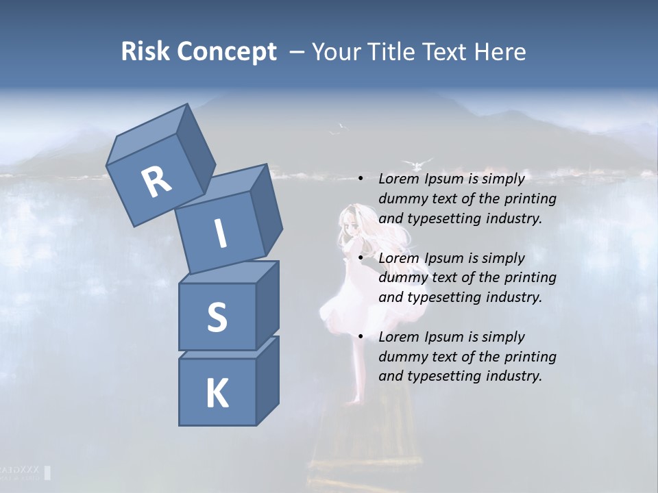 A Woman In A White Dress Standing On A Dock PowerPoint Template