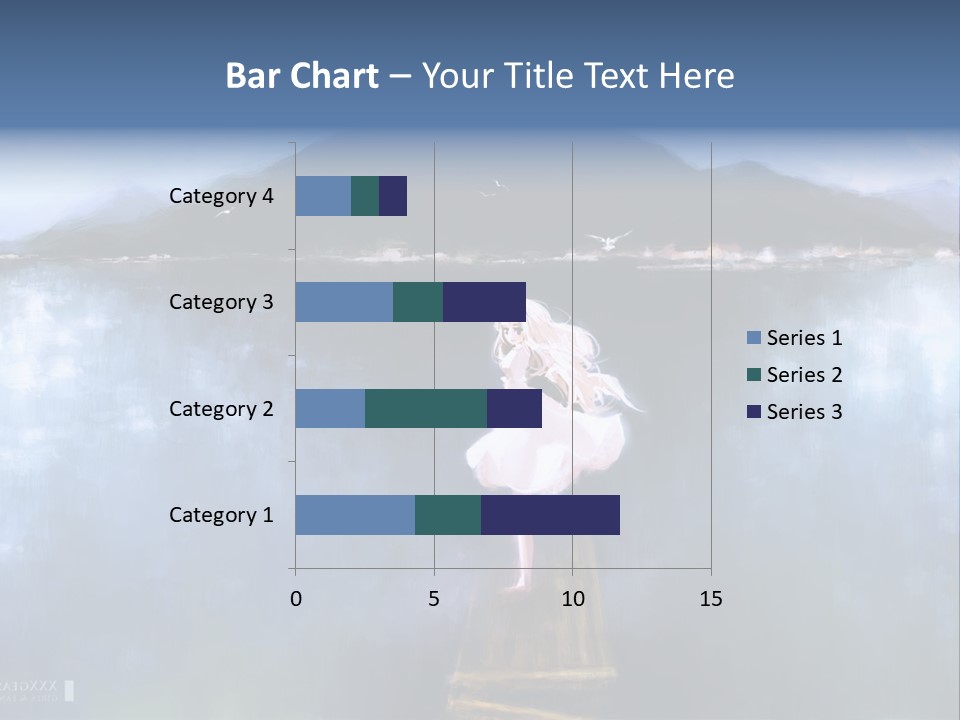 A Woman In A White Dress Standing On A Dock PowerPoint Template