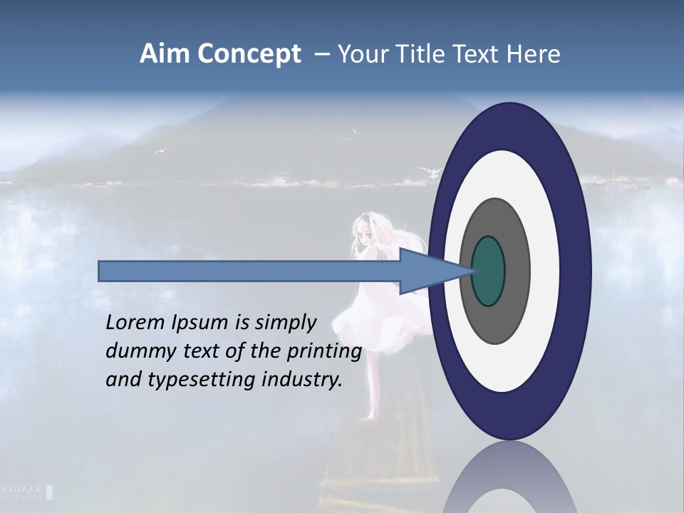 A Woman In A White Dress Standing On A Dock PowerPoint Template