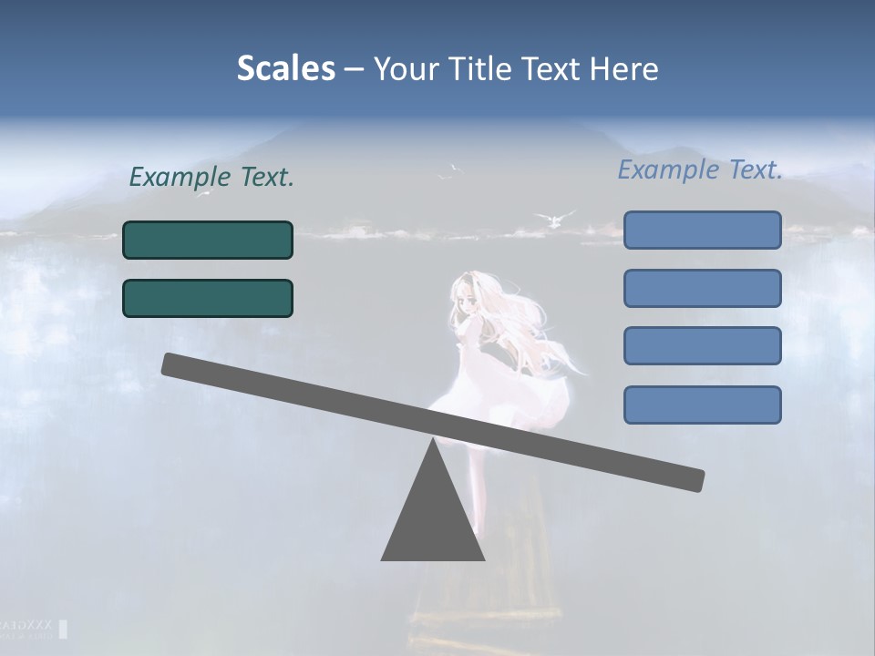 A Woman In A White Dress Standing On A Dock PowerPoint Template