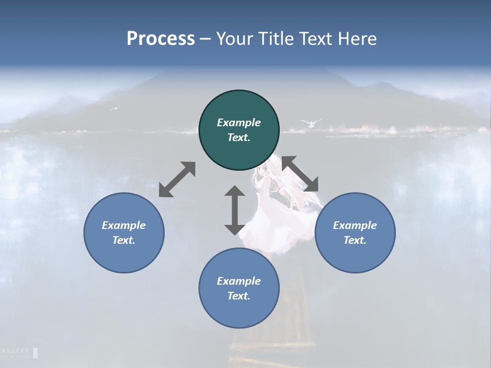 A Woman In A White Dress Standing On A Dock PowerPoint Template