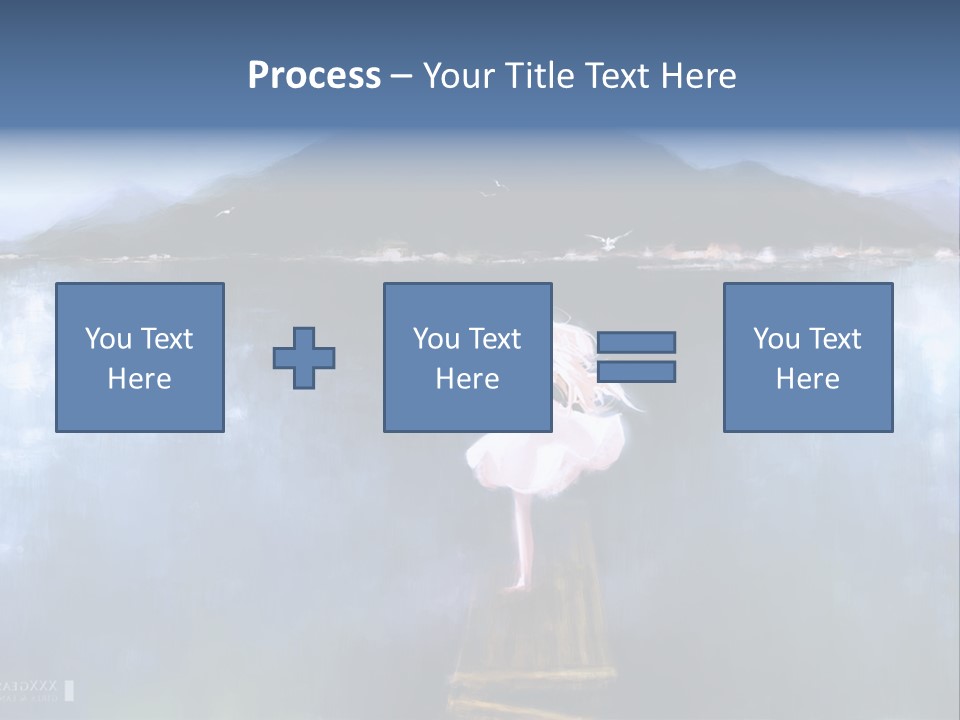 A Woman In A White Dress Standing On A Dock PowerPoint Template