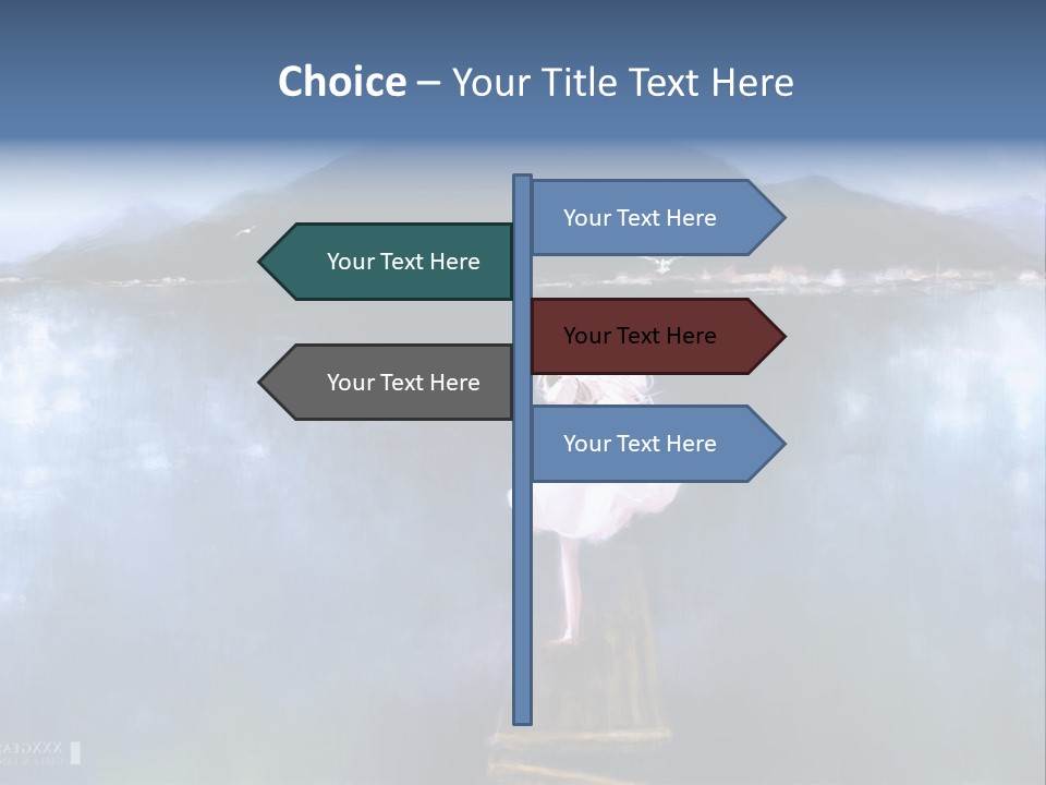 A Woman In A White Dress Standing On A Dock PowerPoint Template