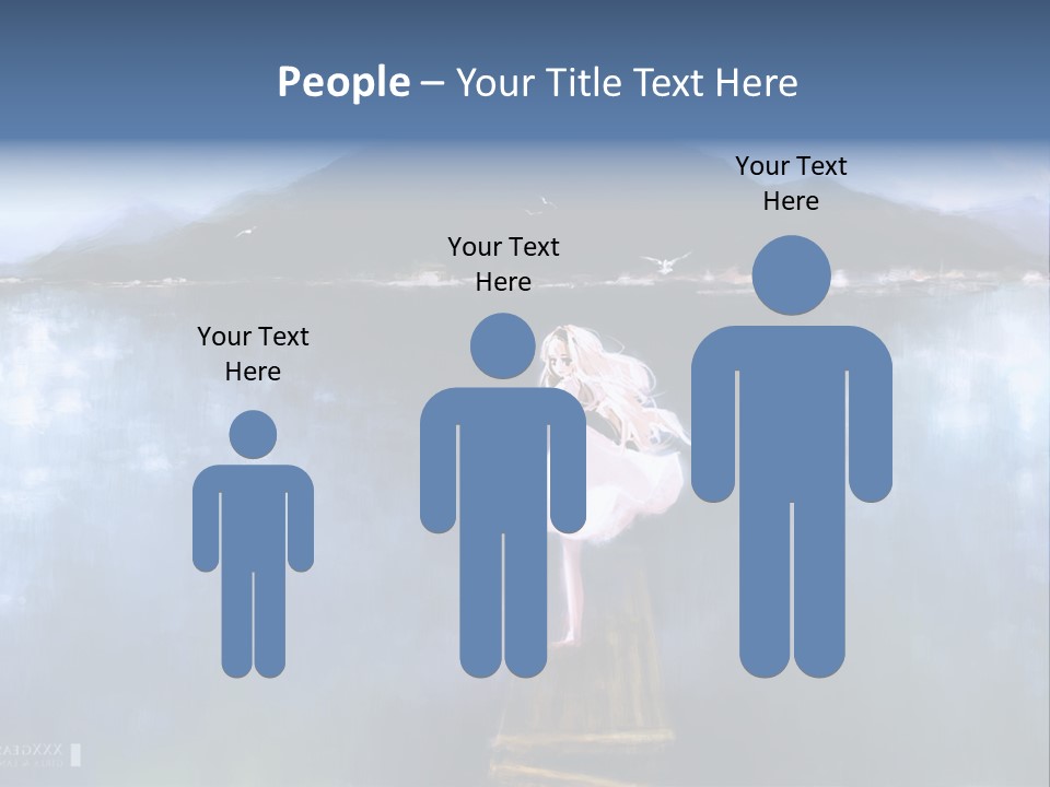 A Woman In A White Dress Standing On A Dock PowerPoint Template