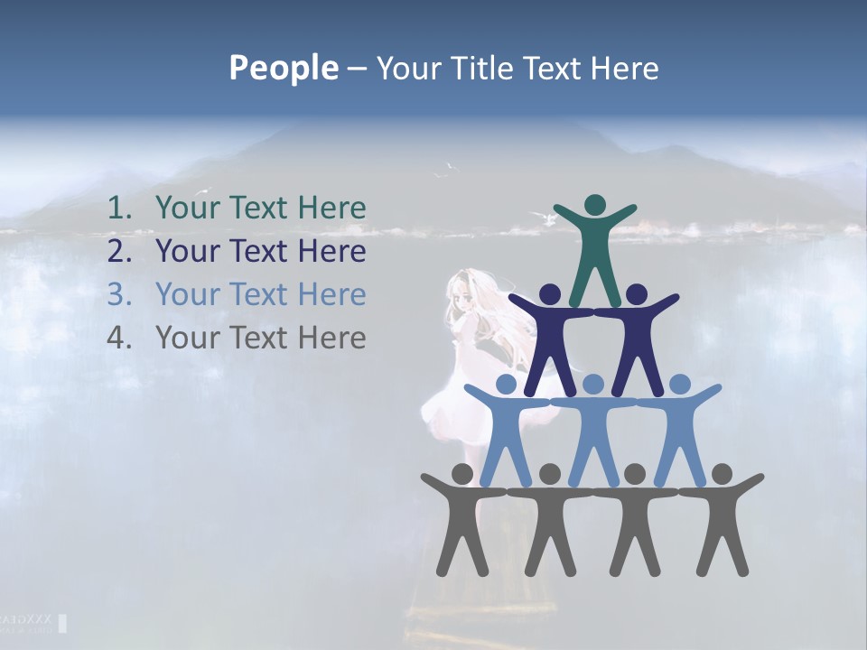 A Woman In A White Dress Standing On A Dock PowerPoint Template