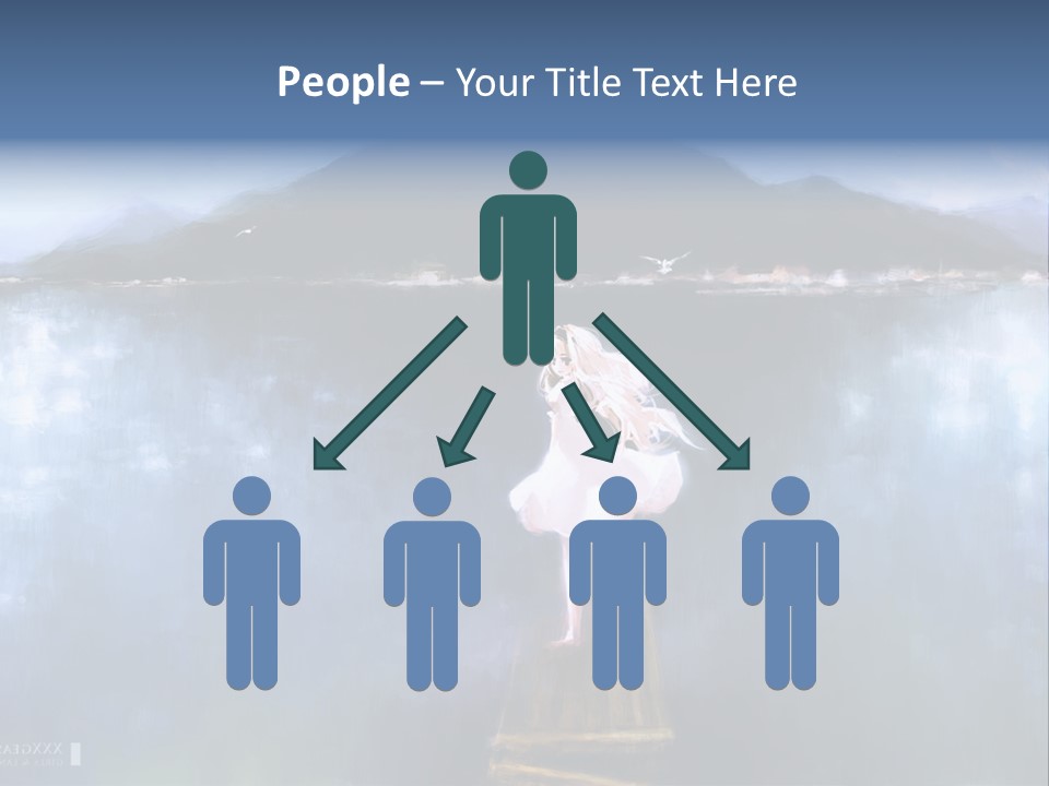 A Woman In A White Dress Standing On A Dock PowerPoint Template