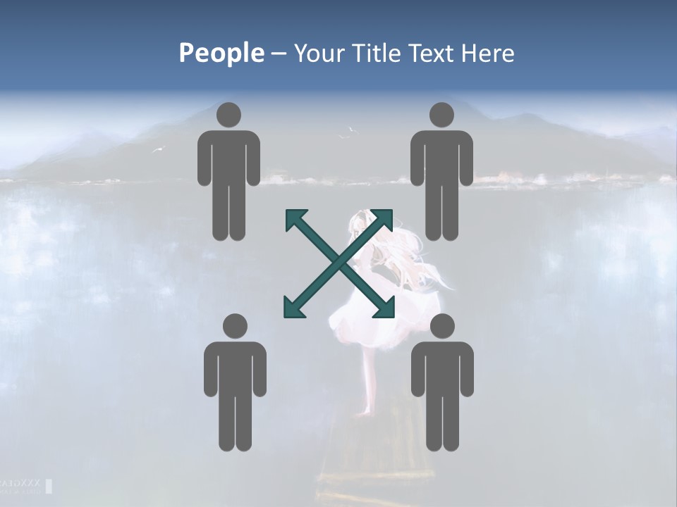 A Woman In A White Dress Standing On A Dock PowerPoint Template