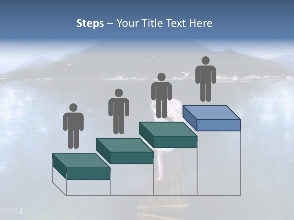 A Woman In A White Dress Standing On A Dock PowerPoint Template