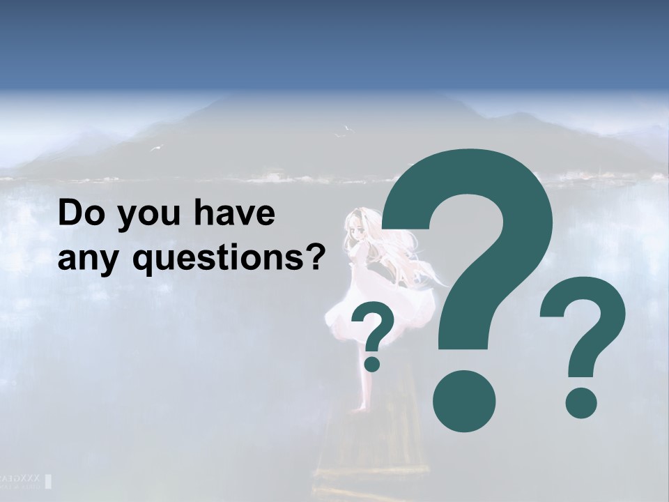 A Woman In A White Dress Standing On A Dock PowerPoint Template