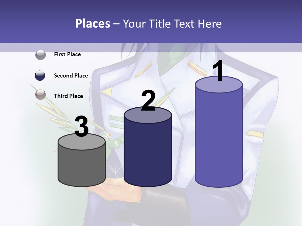 An Anime Character Holding A Plant Powerpoint Template PowerPoint Template