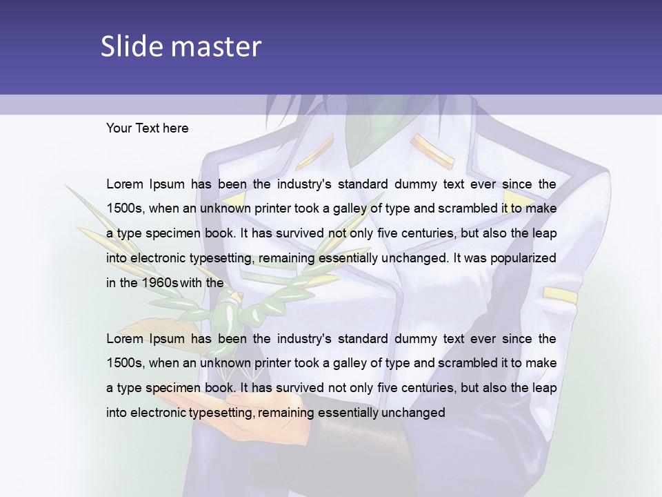 An Anime Character Holding A Plant Powerpoint Template PowerPoint Template