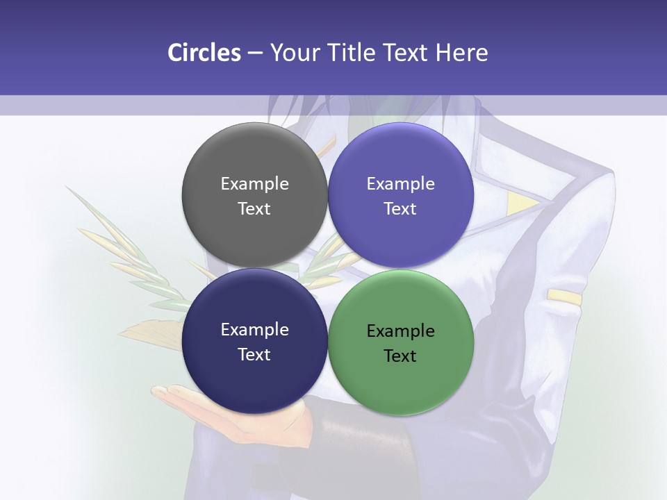 An Anime Character Holding A Plant Powerpoint Template PowerPoint Template