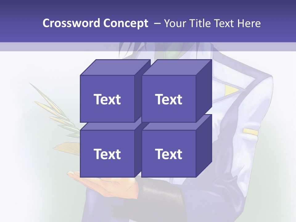 An Anime Character Holding A Plant Powerpoint Template PowerPoint Template