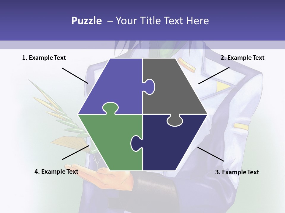 An Anime Character Holding A Plant Powerpoint Template PowerPoint Template