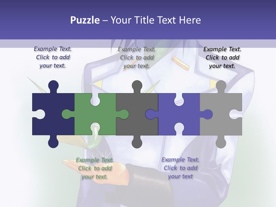 An Anime Character Holding A Plant Powerpoint Template PowerPoint Template