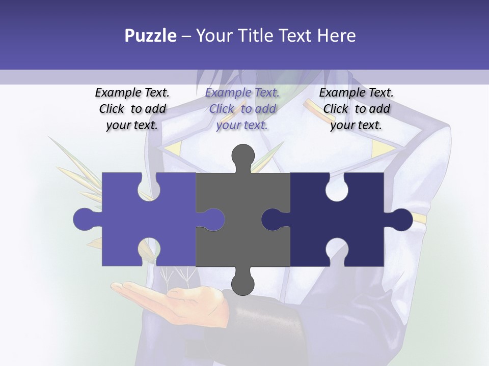 An Anime Character Holding A Plant Powerpoint Template PowerPoint Template