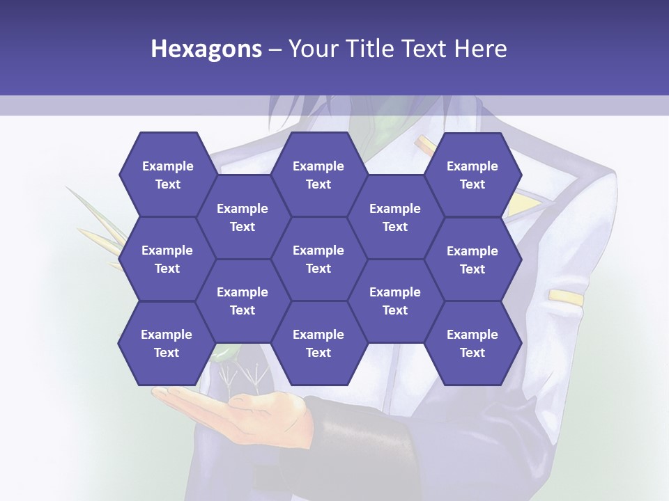 An Anime Character Holding A Plant Powerpoint Template PowerPoint Template