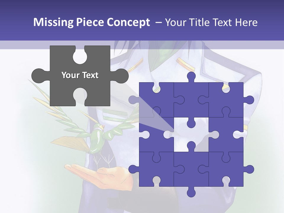 An Anime Character Holding A Plant Powerpoint Template PowerPoint Template