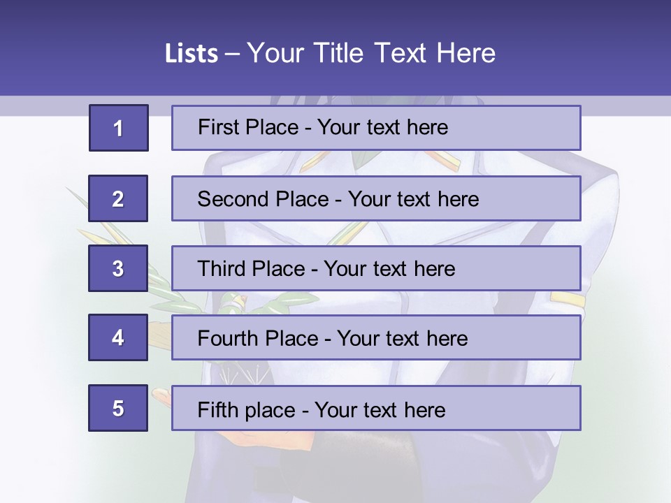 An Anime Character Holding A Plant Powerpoint Template PowerPoint Template