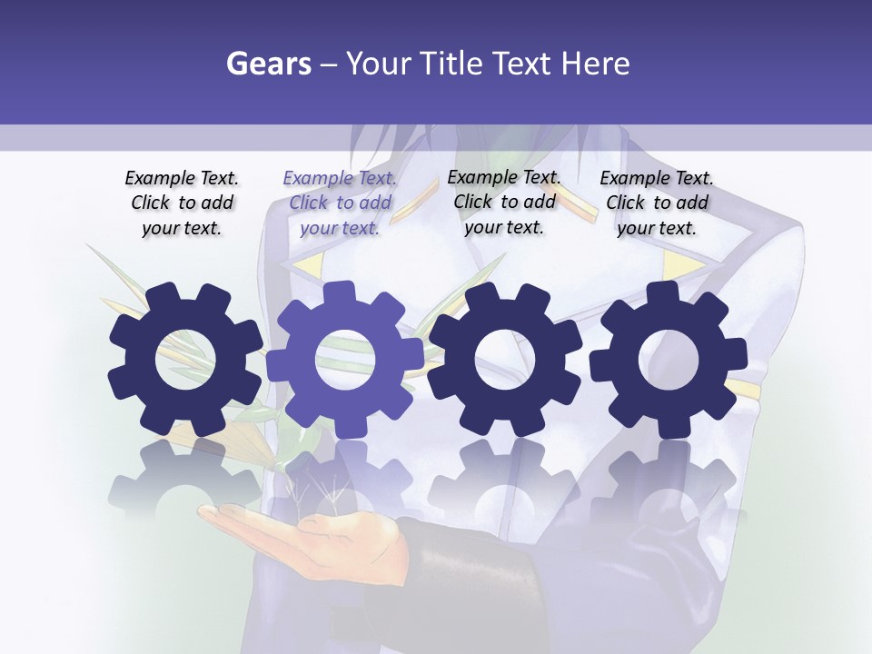 An Anime Character Holding A Plant Powerpoint Template PowerPoint Template