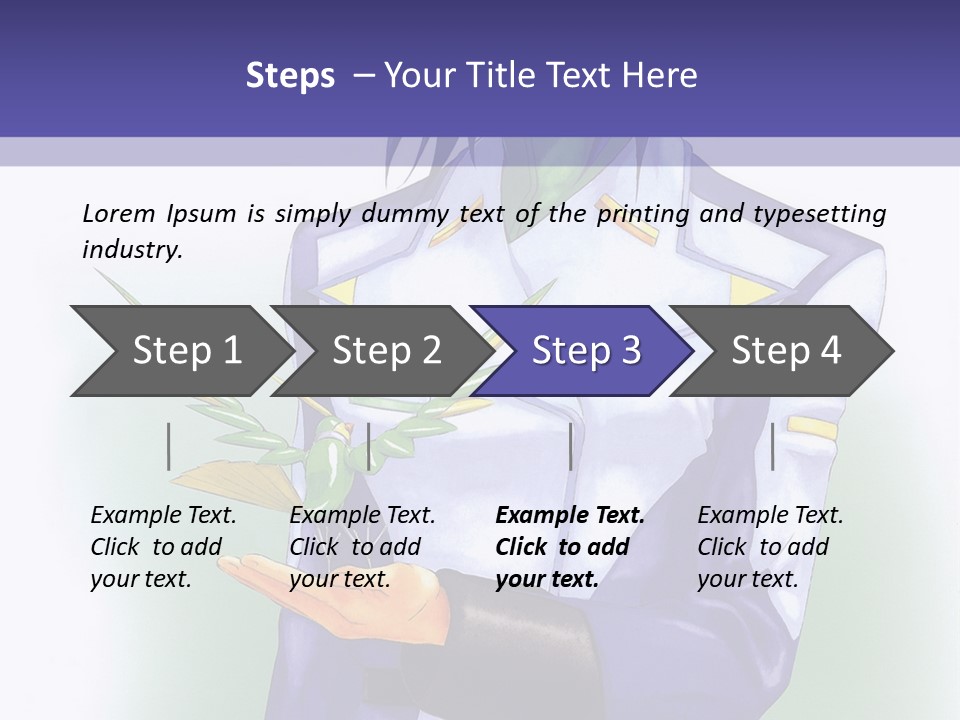 An Anime Character Holding A Plant Powerpoint Template PowerPoint Template