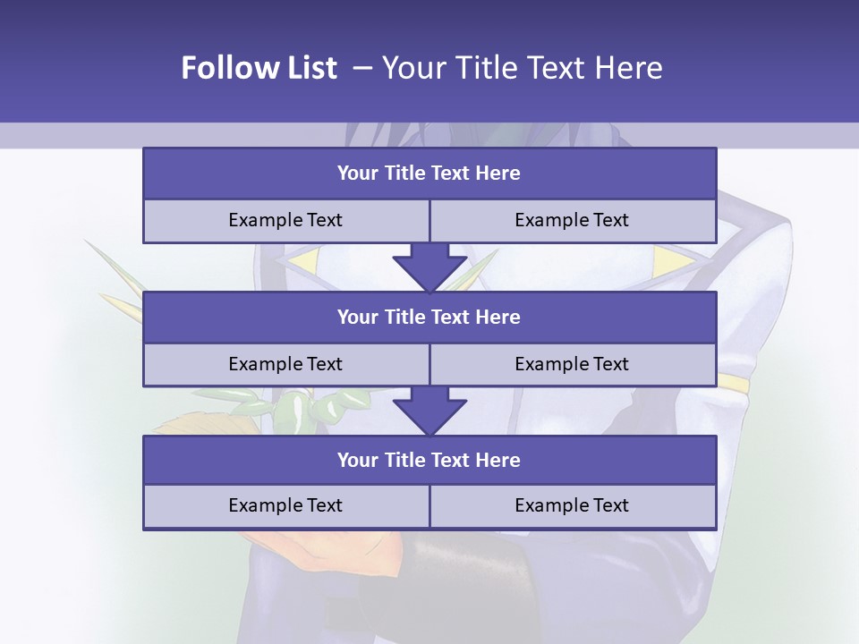 An Anime Character Holding A Plant Powerpoint Template PowerPoint Template