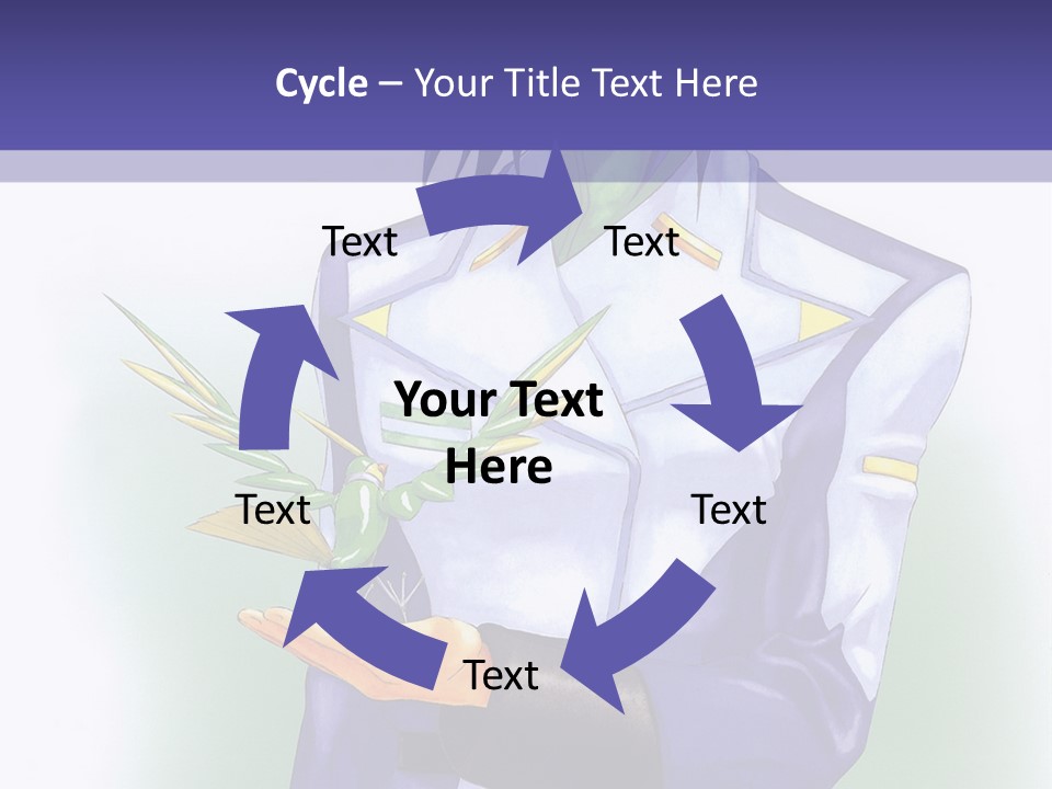 An Anime Character Holding A Plant Powerpoint Template PowerPoint Template