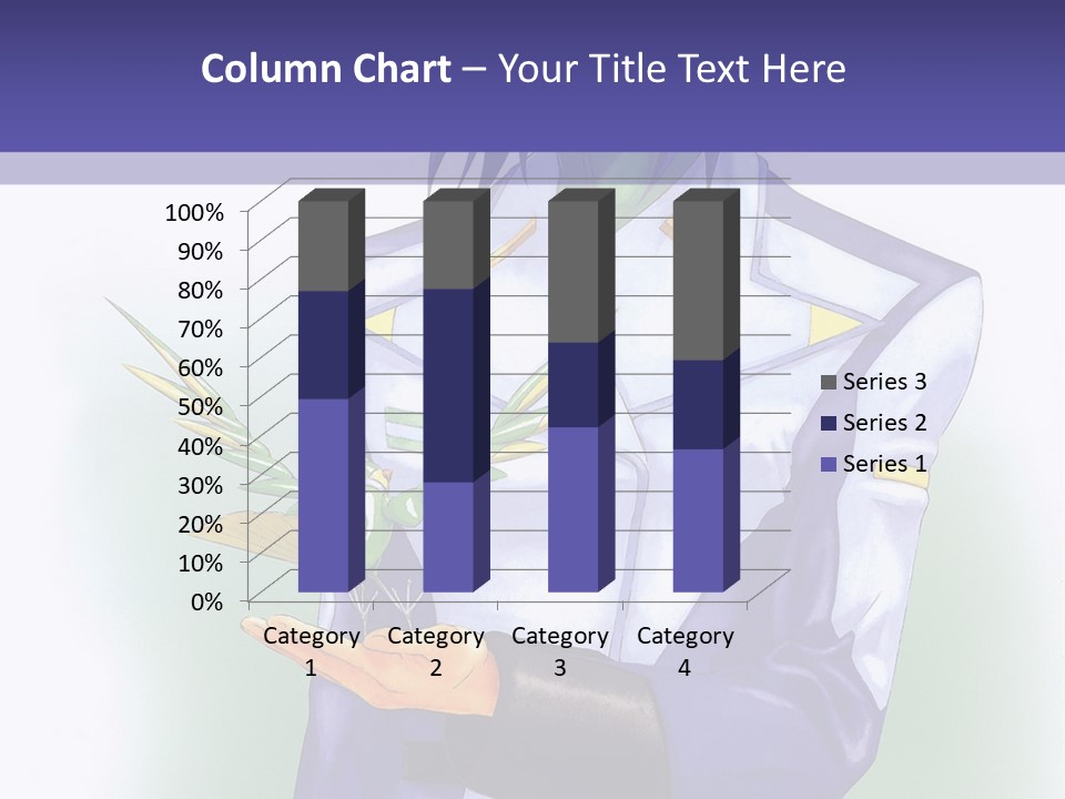 An Anime Character Holding A Plant Powerpoint Template PowerPoint Template