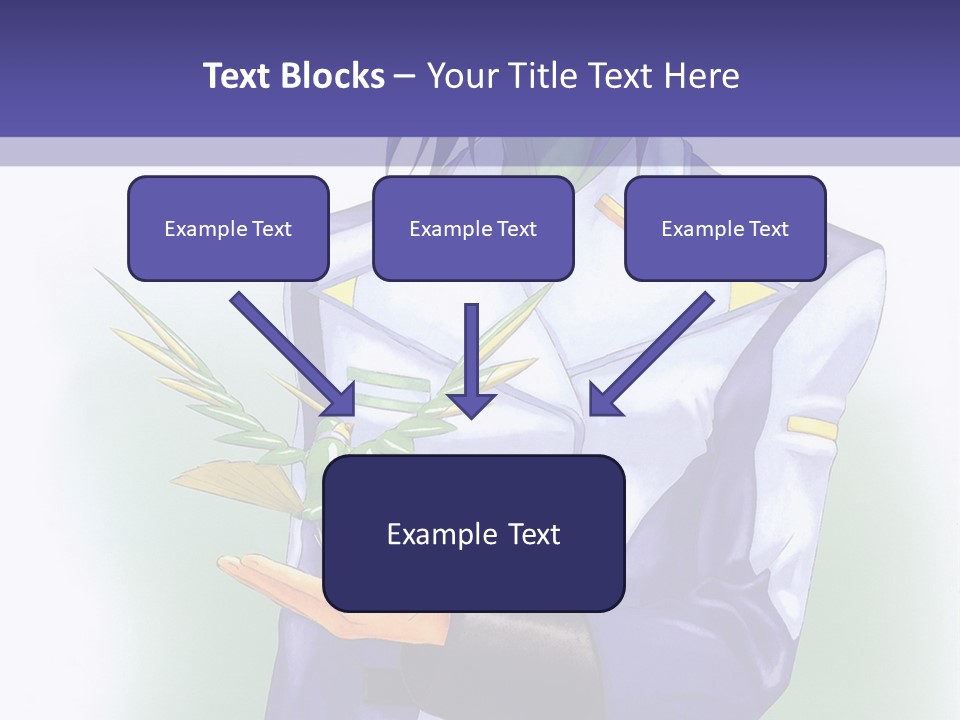 An Anime Character Holding A Plant Powerpoint Template PowerPoint Template