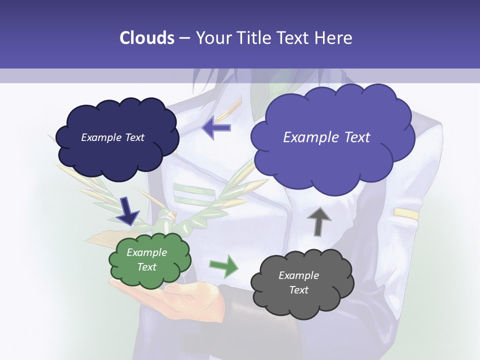 An Anime Character Holding A Plant Powerpoint Template PowerPoint Template