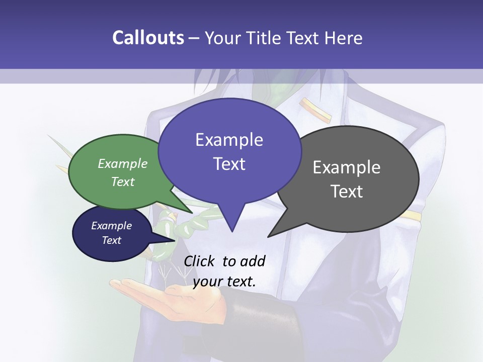 An Anime Character Holding A Plant Powerpoint Template PowerPoint Template