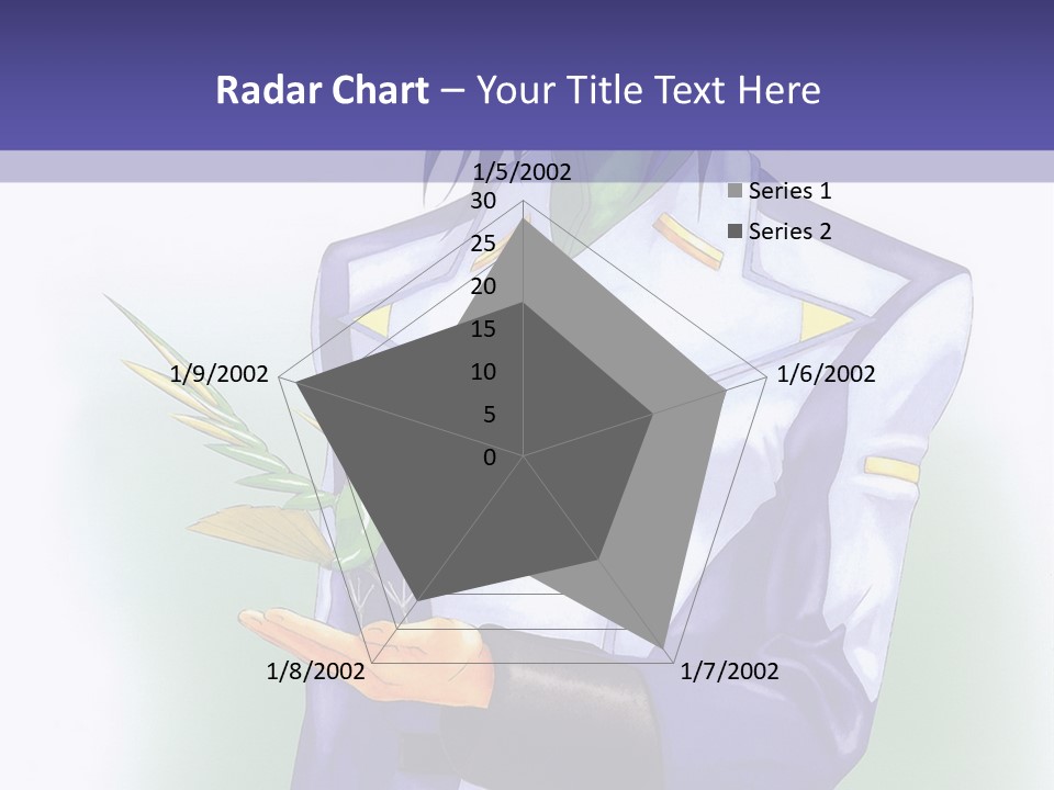 An Anime Character Holding A Plant Powerpoint Template PowerPoint Template