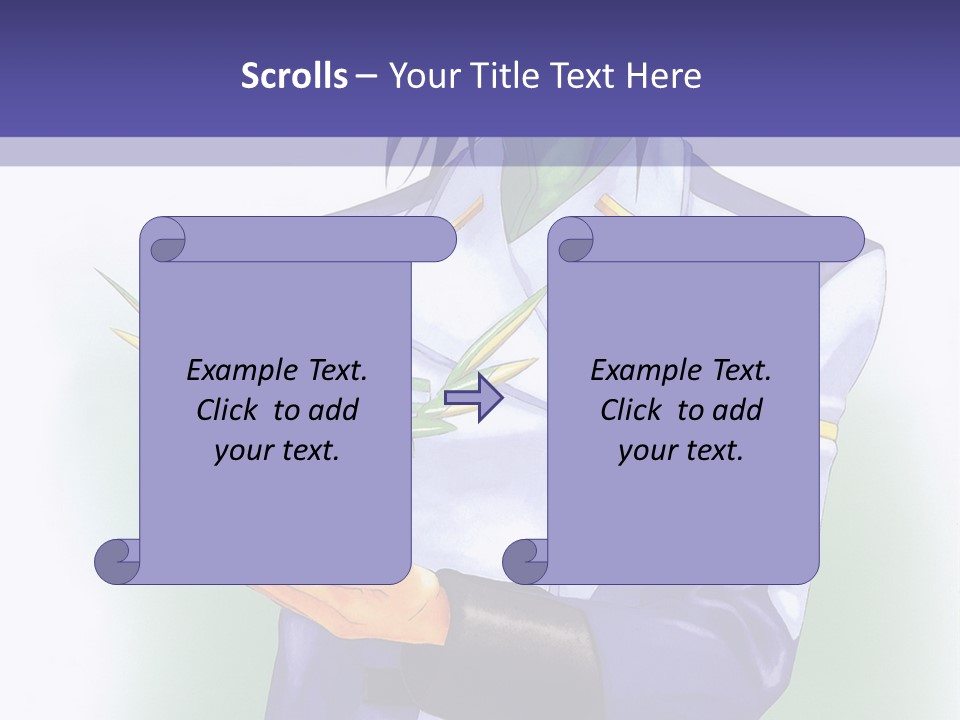 An Anime Character Holding A Plant Powerpoint Template PowerPoint Template