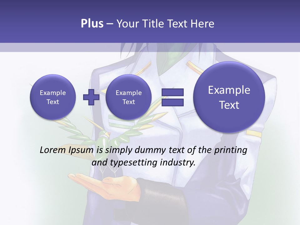 An Anime Character Holding A Plant Powerpoint Template PowerPoint Template
