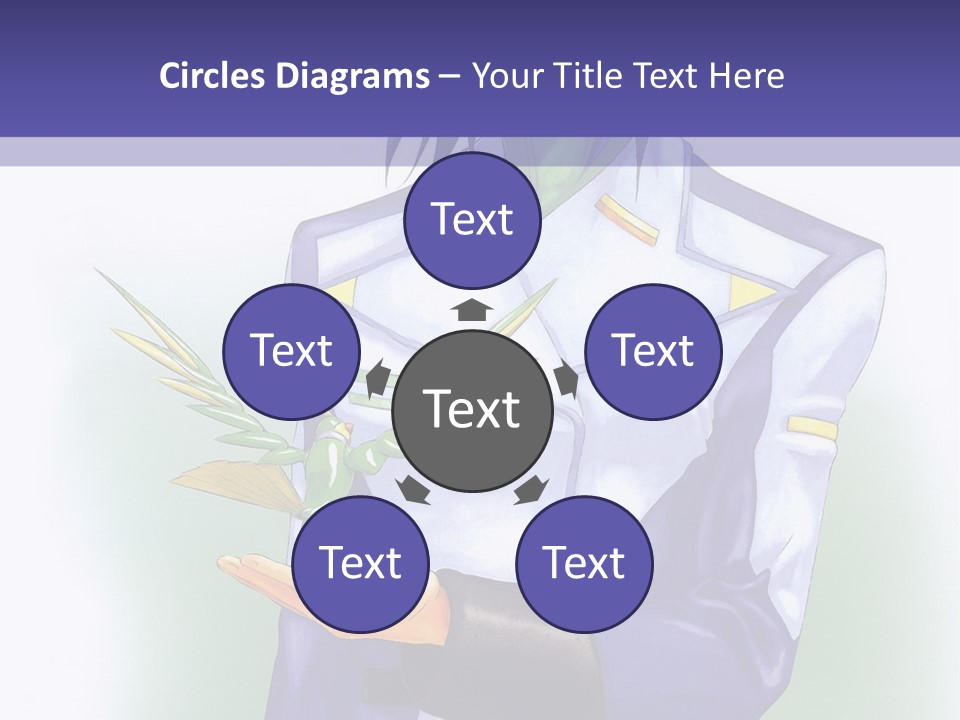 An Anime Character Holding A Plant Powerpoint Template PowerPoint Template