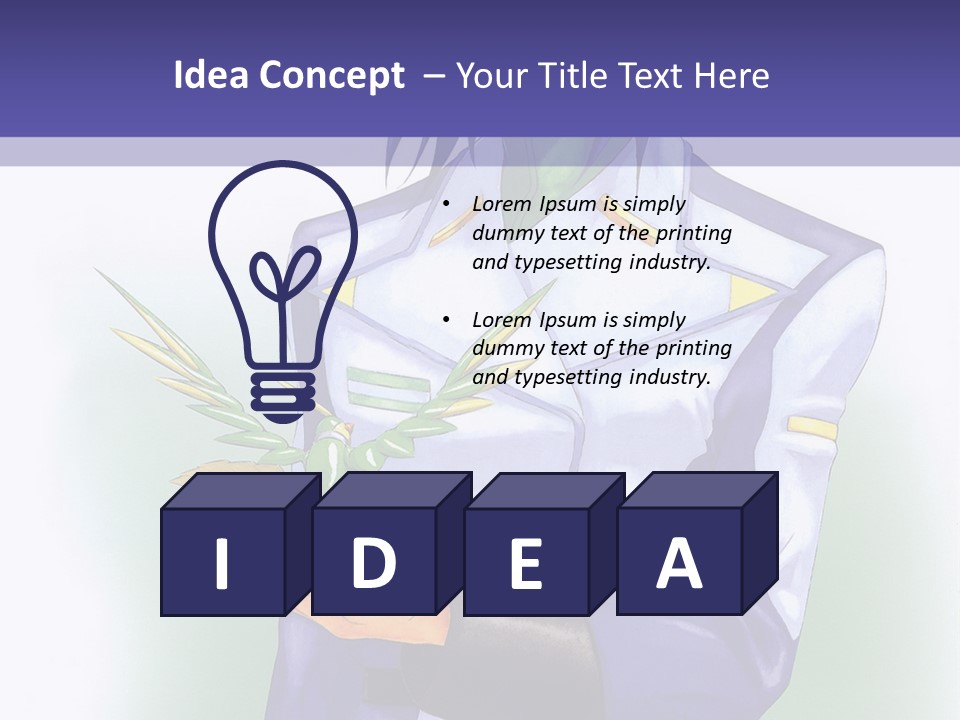 An Anime Character Holding A Plant Powerpoint Template PowerPoint Template