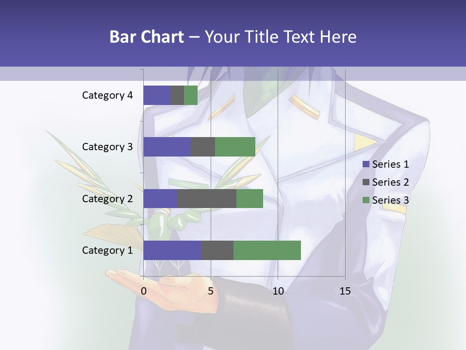 An Anime Character Holding A Plant Powerpoint Template PowerPoint Template