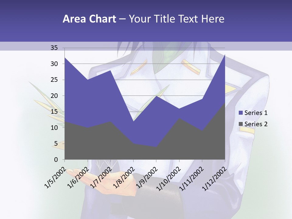 An Anime Character Holding A Plant Powerpoint Template PowerPoint Template