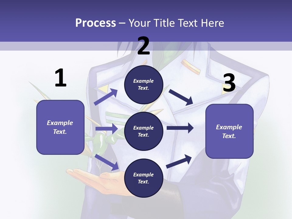 An Anime Character Holding A Plant Powerpoint Template PowerPoint Template